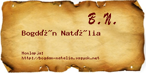 Bogdán Natália névjegykártya