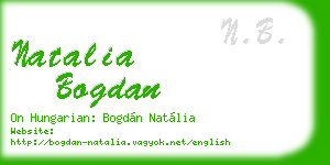 natalia bogdan business card