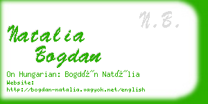 natalia bogdan business card